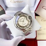Cartier Automatic Movement 316L Steel 44*12MM Men's Business White/Black Watch